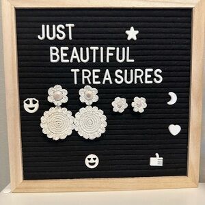 White Crochet Flower Earrings